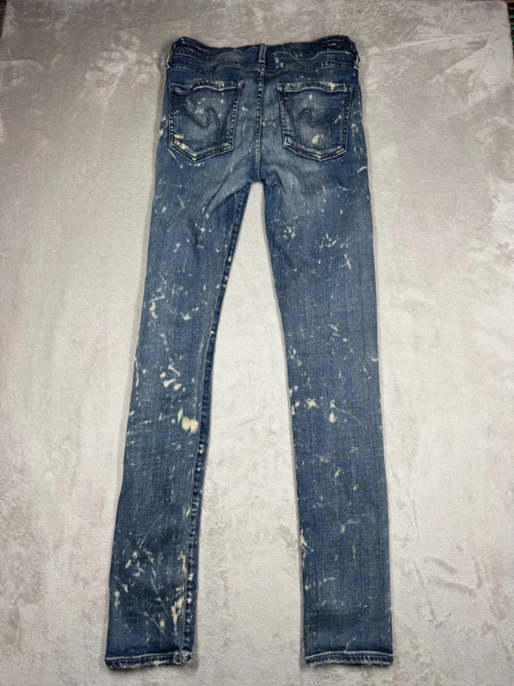 Citizens of Humanity COH Avedon Starry Night Paint Bleach Skinny Blue Jeans 28 - Picture 12 of 17